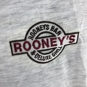 Vintage Rooney’s Bar & Deluxe Grill Single Stitch USA Made Polo Shirt XL Tee 90s